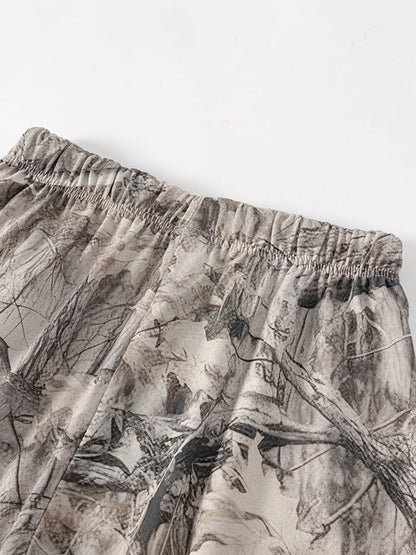Men's Abstract Ink Print Shorts