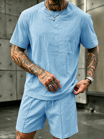 Washed Cotton 2-Piece T-Shirt & Shorts Set
