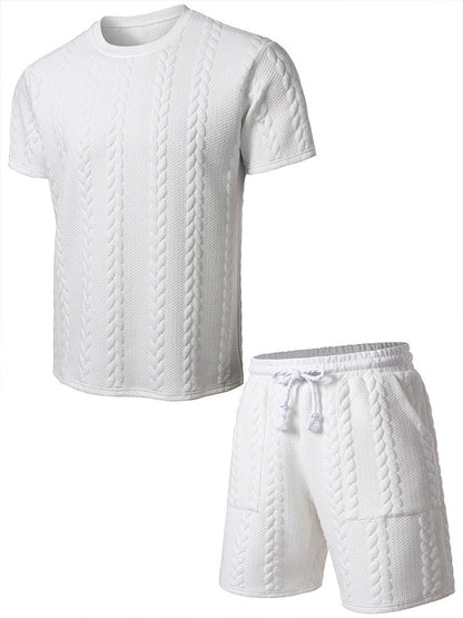 Drawstring Shorts Textured Casual Outfit