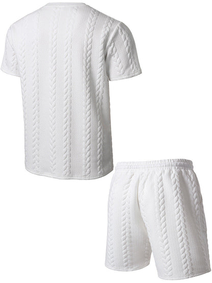 Drawstring Shorts Textured Casual Outfit