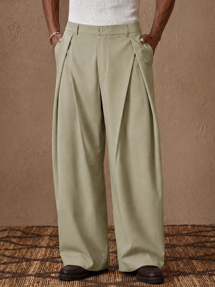 High Waist Loose Casual Suit Pleated Wide Leg Dress Pants