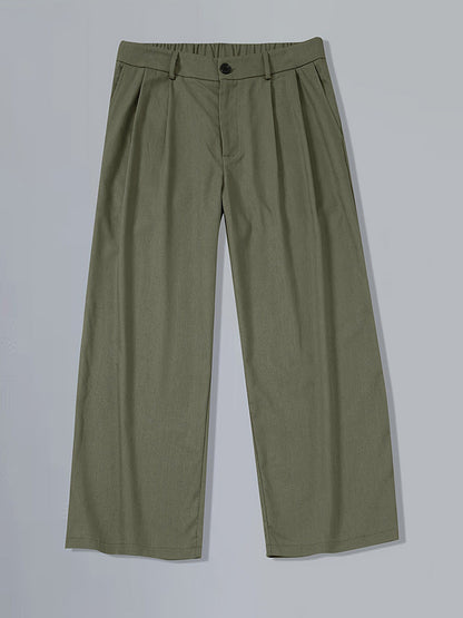 Pleated Wide Leg Washed Linen Pants