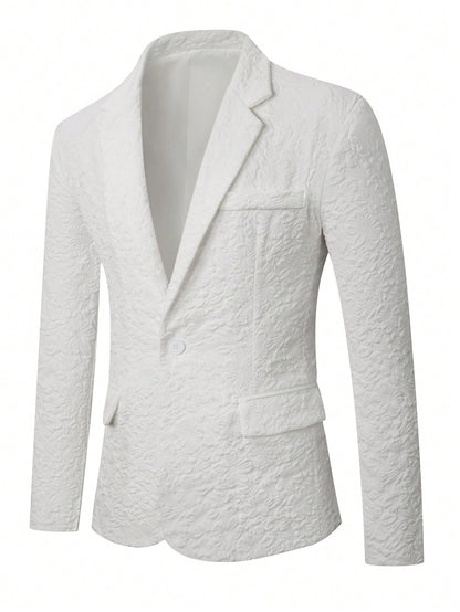 Floral Embossed Relaxed Fit Blazer