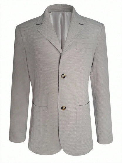 Textured Jacquard Relaxed Fit Blazer