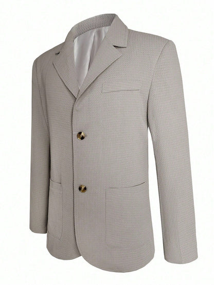 Textured Jacquard Relaxed Fit Blazer