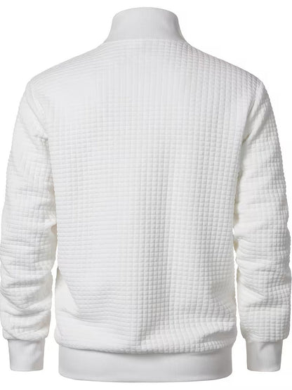 Casual Stand Collar Quilted Zip-Up Jacket