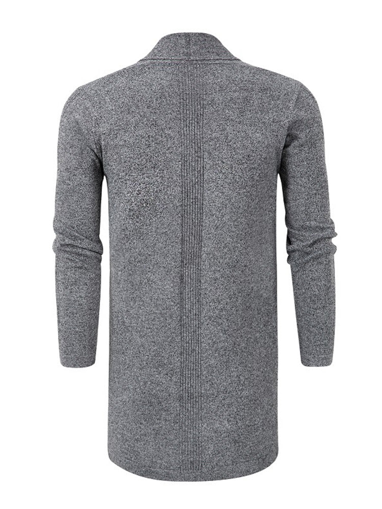 Solid Ribbed Knit Open Front Cardigan
