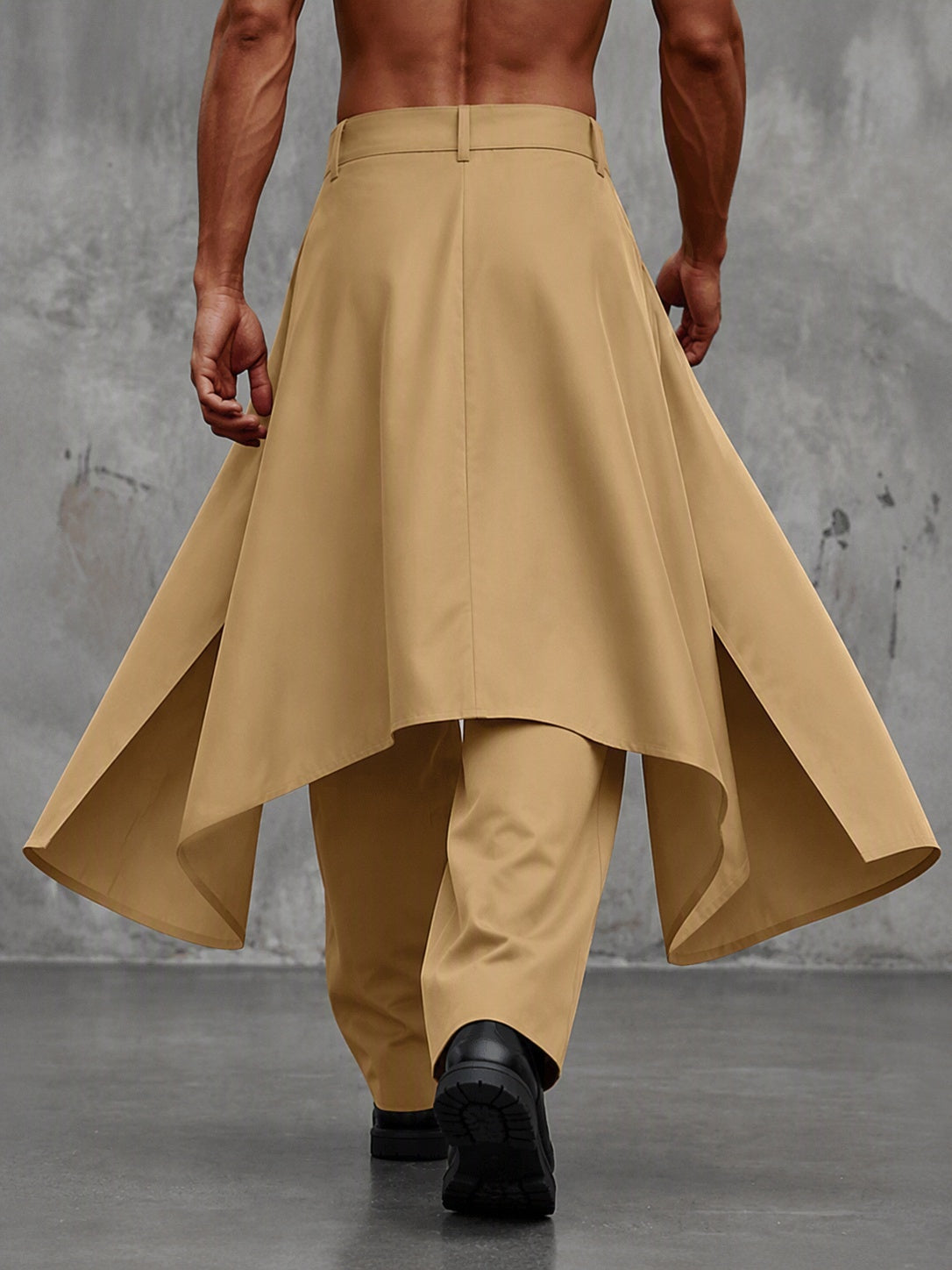 Avant-Garde Faux Two-Piece Skirt Overlay Pants