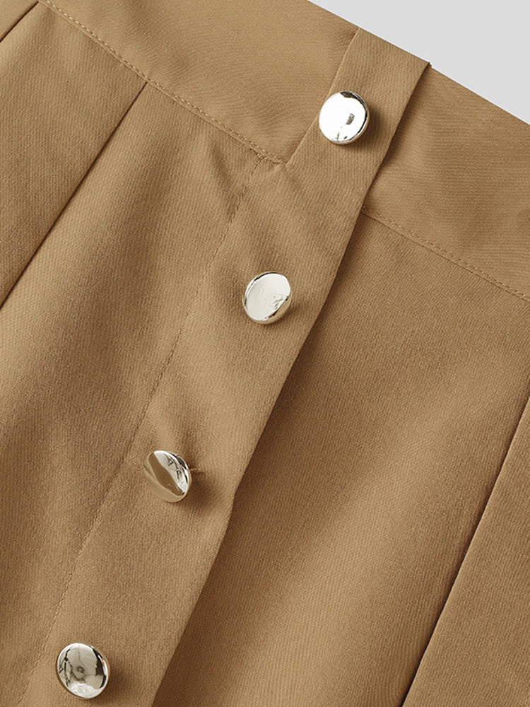 Avant-Garde Faux Two-Piece Skirt Overlay Pants