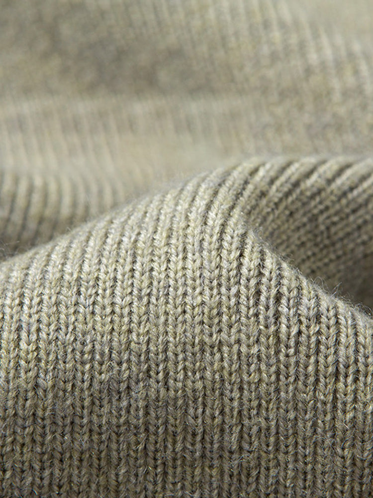 Quarter Zip Mock Neck Raglan Sleeve Knit Sweater