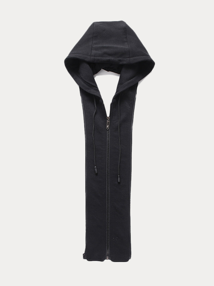 Faux Two-Piece Hooded Wool Blend Overcoat