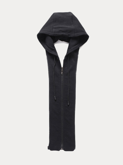 Faux Two-Piece Hooded Wool Blend Overcoat