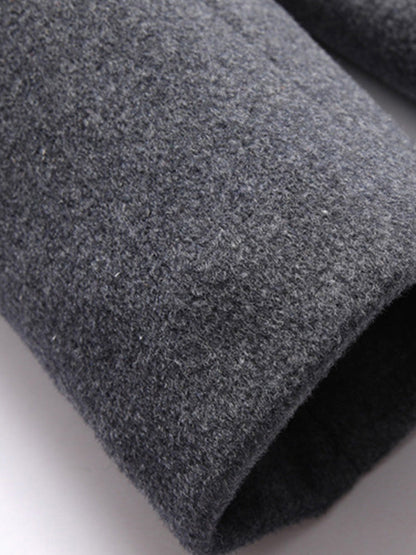 Faux Two-Piece Hooded Wool Blend Overcoat