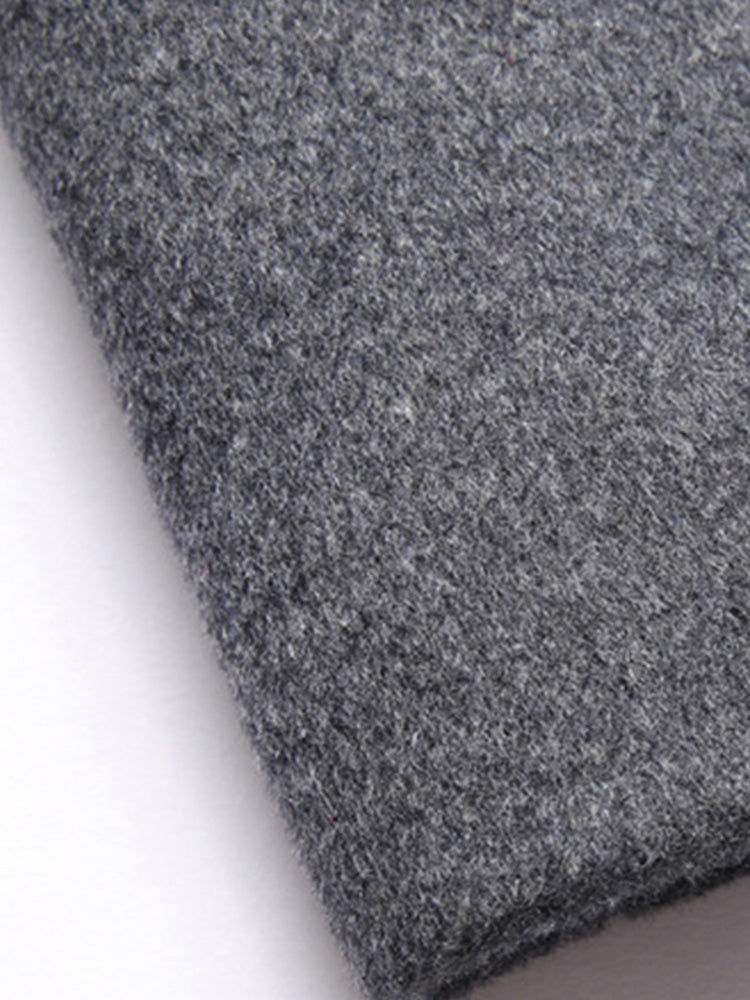 Faux Two-Piece Hooded Wool Blend Overcoat