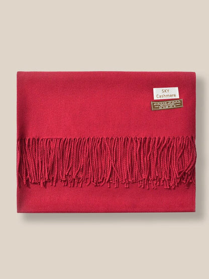 Soft Solid Tassel Scarf