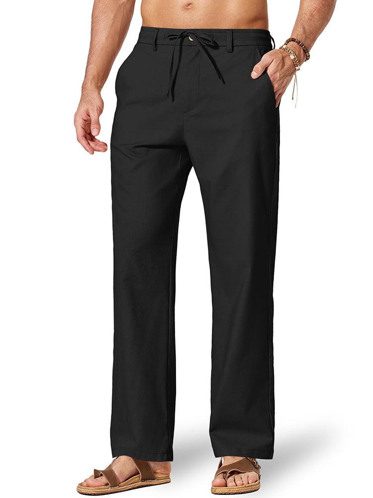 Comfort Lightweight Cotton Linen Drawstring Pants (US Only)