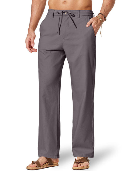 Comfort Lightweight Cotton Linen Drawstring Pants (US Only)