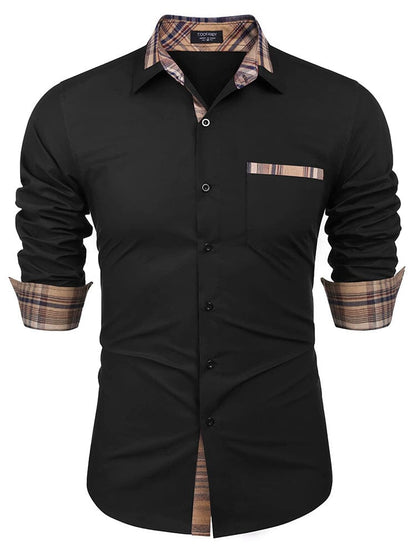 Cotton Plaid Collar Button Down Shirt (Us Only)