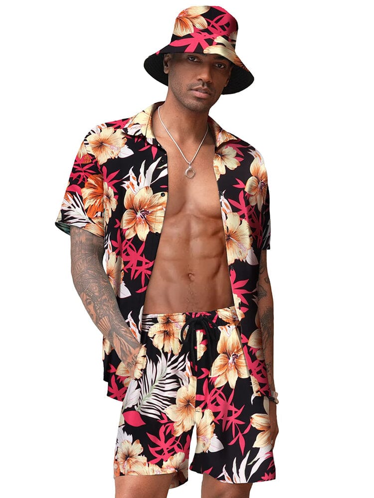 Hawaiian Beach Sets with Bucket Hat (US Only)