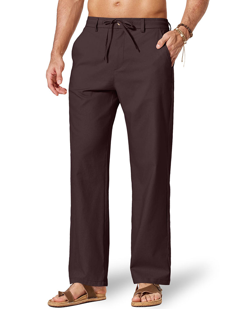 Comfort Lightweight Cotton Linen Drawstring Pants (US Only)
