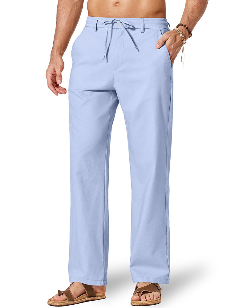 Comfort Lightweight Cotton Linen Drawstring Pants (US Only)