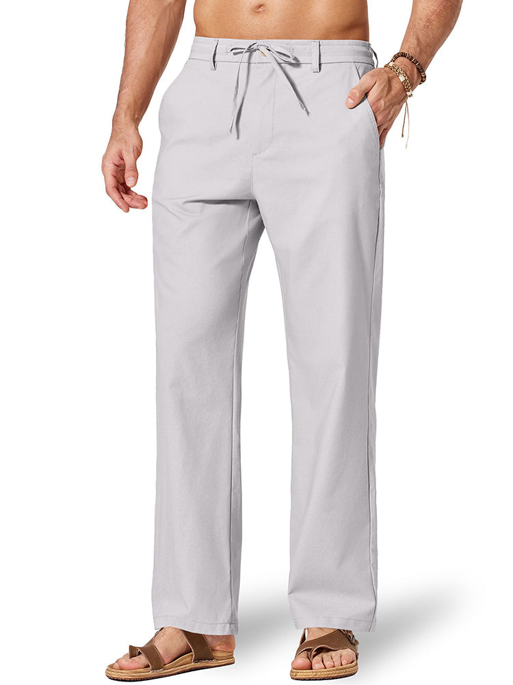 Comfort Lightweight Cotton Linen Drawstring Pants (US Only)