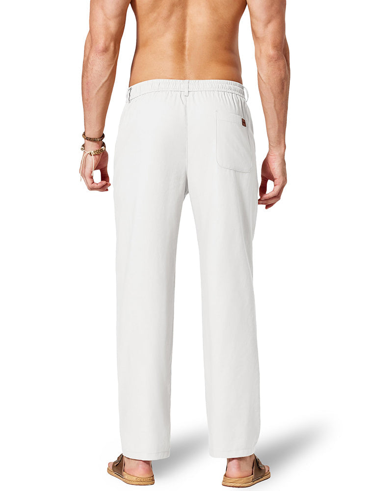 Comfort Lightweight Cotton Linen Drawstring Pants (US Only)
