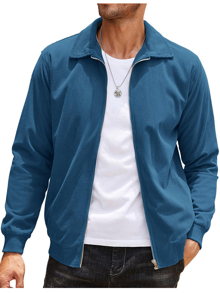 Casual Zip Up Corduroy Bomber Jacket (US Only)