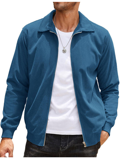 Casual Zip Up Corduroy Bomber Jacket (US Only)