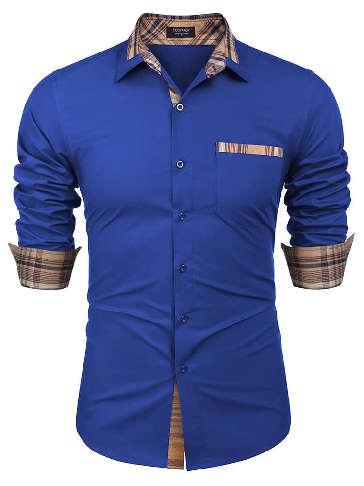 Cotton Plaid Collar Button Down Shirt (Us Only)