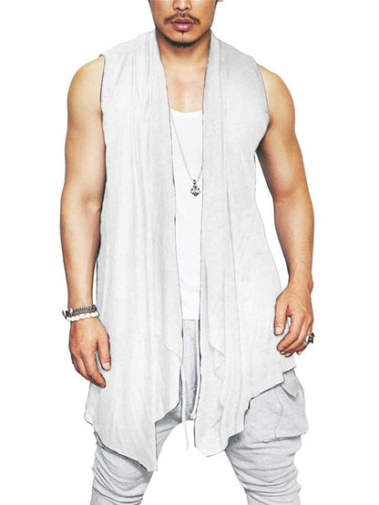 Casual Sleeveless Ruffle Shawl Collar Drape Cape (US Only)