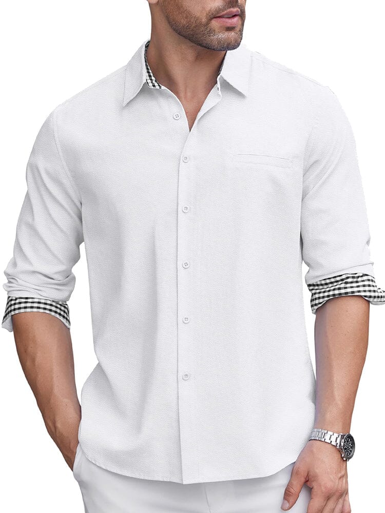 Classic Casual Plaid Splicing Shirt (US Only)